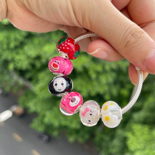 Hạt charm resin hoạt hình lõi bạc s925 - charm vô diện, gấu lotso, charm mèo hello kitty