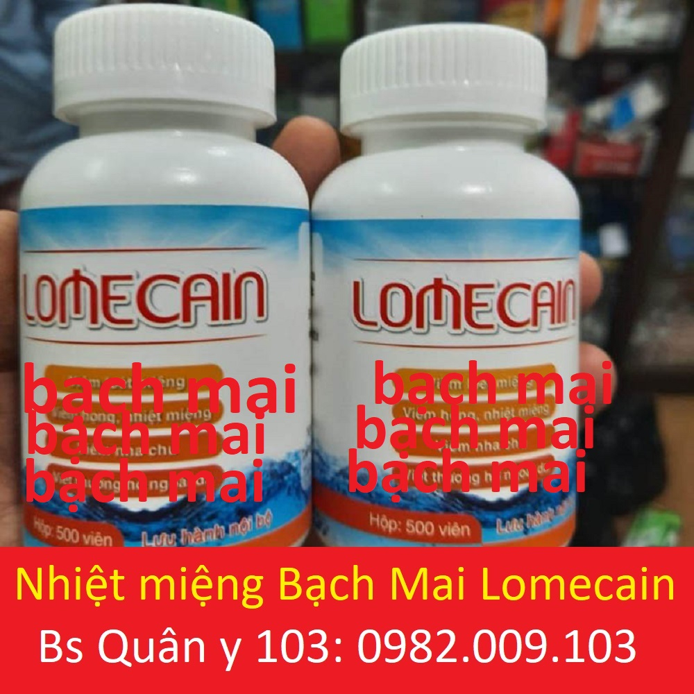 Lọ 500 viên Lomecain nhiệt miệng bạch mai