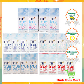 Sữa Th True Milk 180ml / Sữa Tươi Tiệt Trùng Có Đường/ Í Đường/ Hương Dâu  Lốc 4 Hộp
