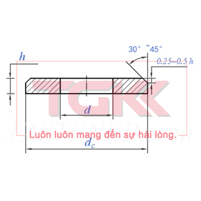 Long đen phẳng inox 304