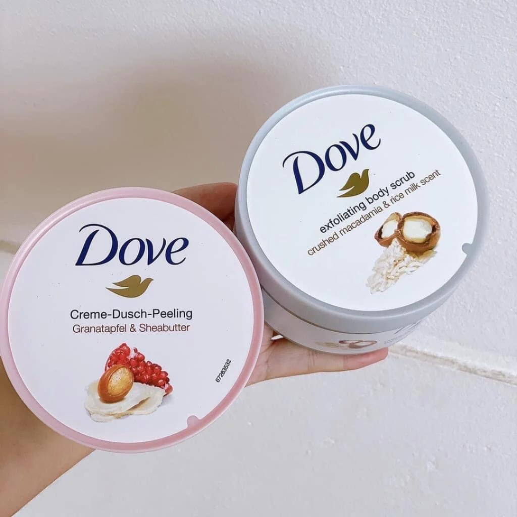 Tẩy Da Chết Dove Chăm Da Sáng Mịn Bản Đức 225ml