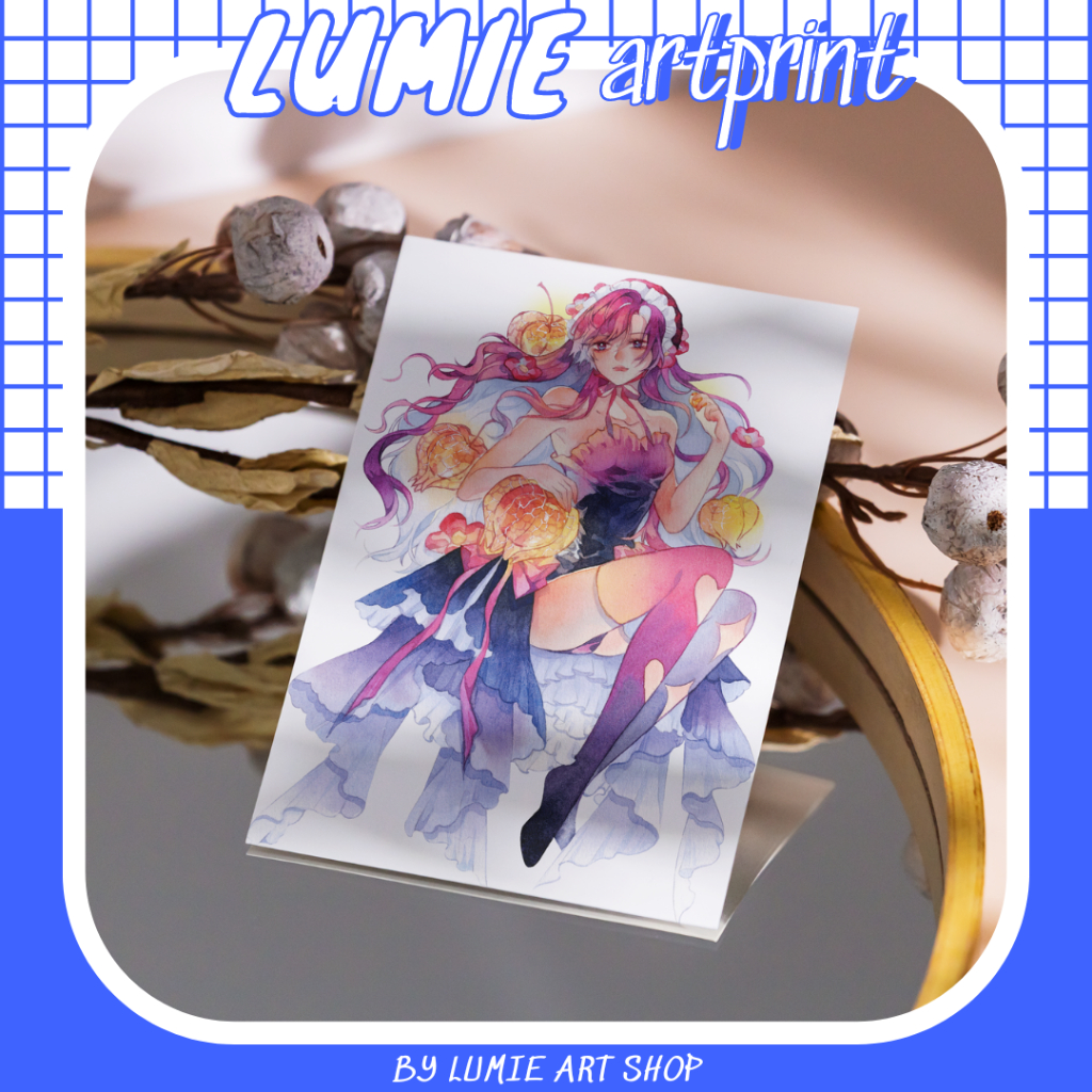 (mới) art print a5 tranh vẽ nhân vật anime minh họa màu nước