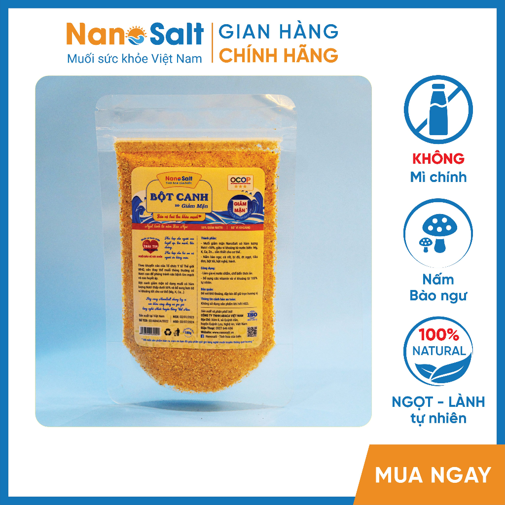 Combo 1 Túi Bột Canh + 1 Túi Muối Dinh Dưỡng Cho người cao huyết áp