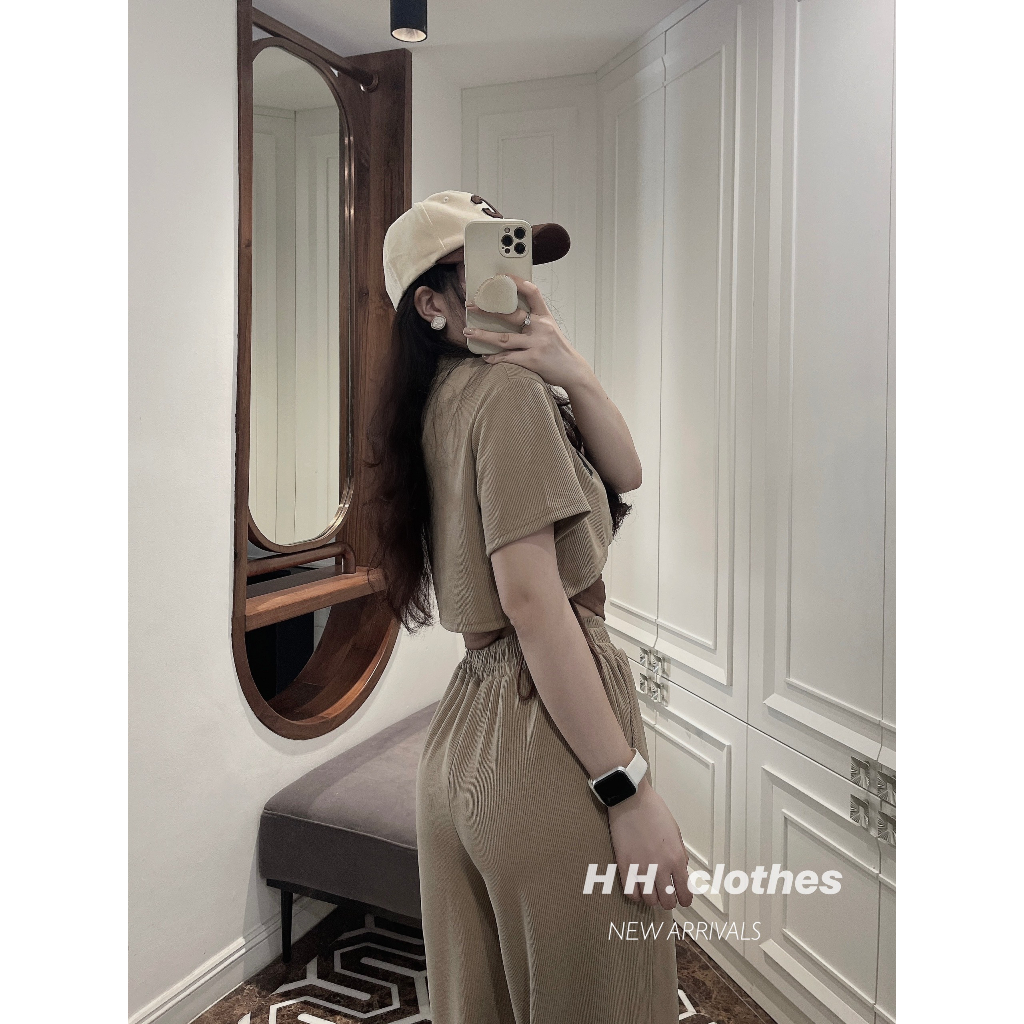 Set 3 món crt rút eo mix quần suông siêu phẩm BN371