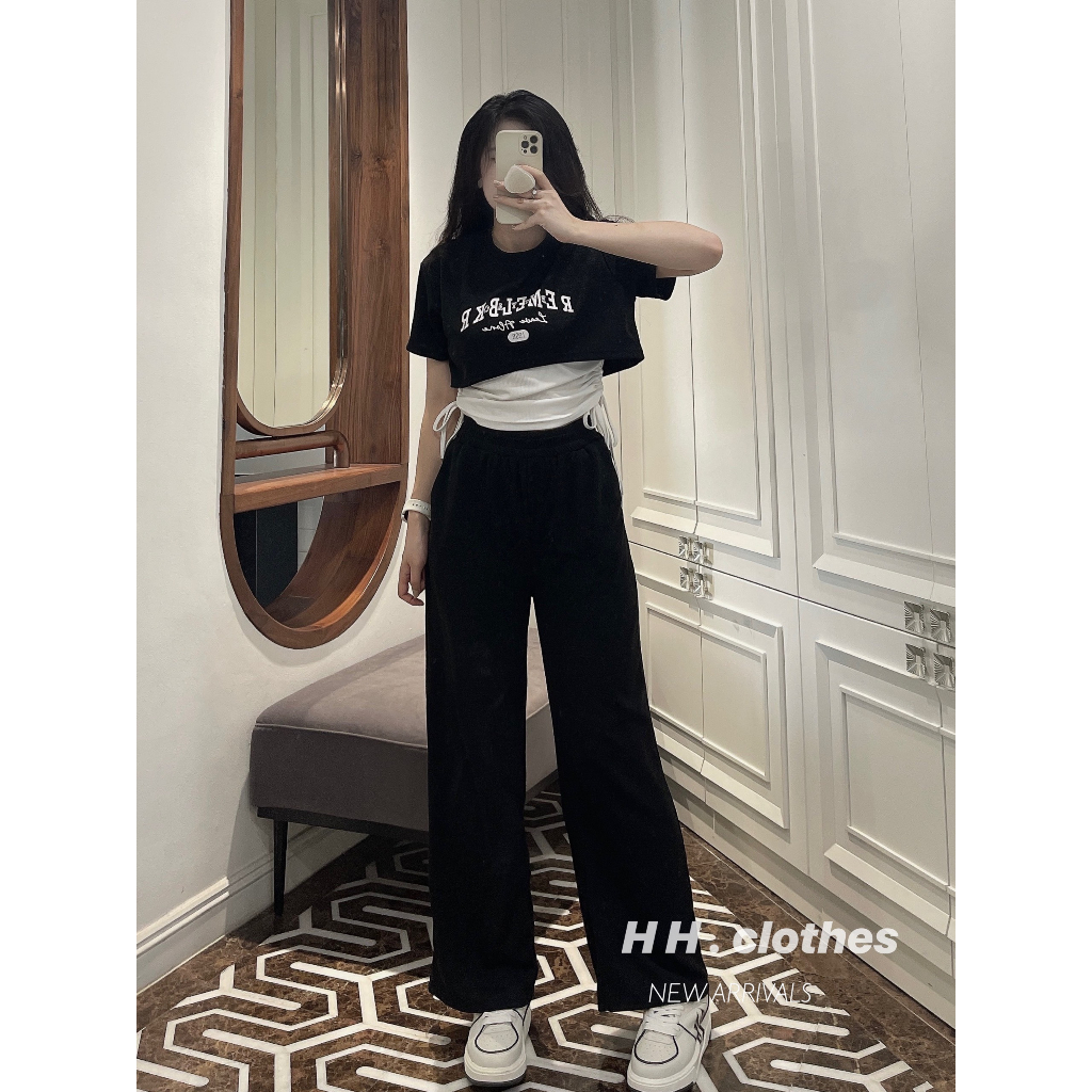 Set 3 món crt rút eo mix quần suông siêu phẩm BN371