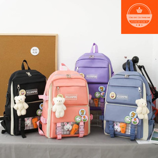 Set balo 4 món, túi thời trang, balo chống thấm nam nữ - set 4 món balo - túi đựng bút - ví - túi tote