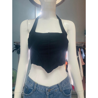 (Video thật) Áo Croptop Choàng Cổ Yếm Có Mút