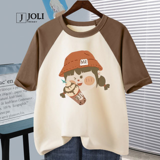 Áo Thun Nữ, Áo Raglan Tee Unisex By JOLI Me-Weekend Chất Cotton Form Rộng Cho Nam Nữ