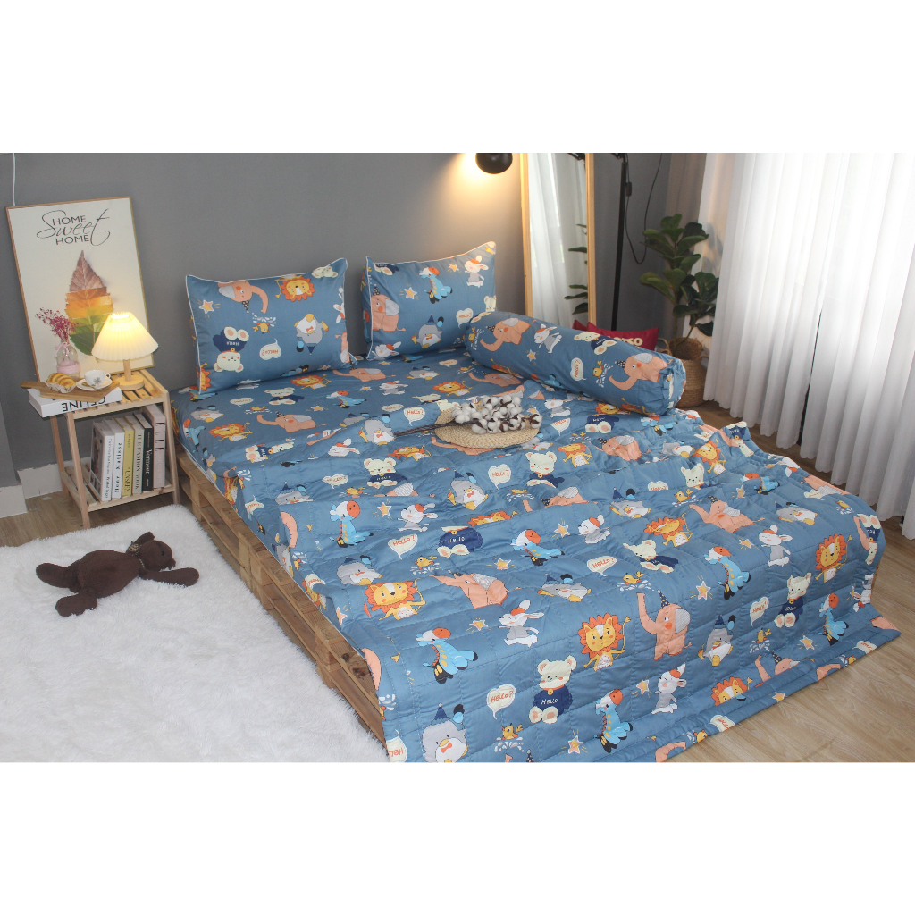 Bộ Drap Gối Cotton Organic -  Vải dầy dặn, thoáng mát, thấm hút tốt - Nhiều mẫu đẹp, dễ thương cho bé