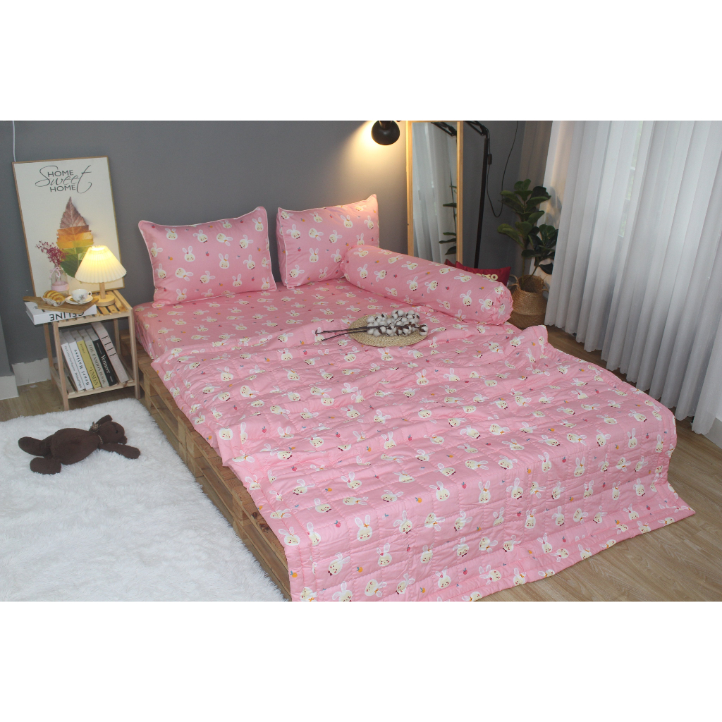 Bộ Drap Gối Cotton Organic -  Vải dầy dặn, thoáng mát, thấm hút tốt - Nhiều mẫu đẹp, dễ thương cho bé