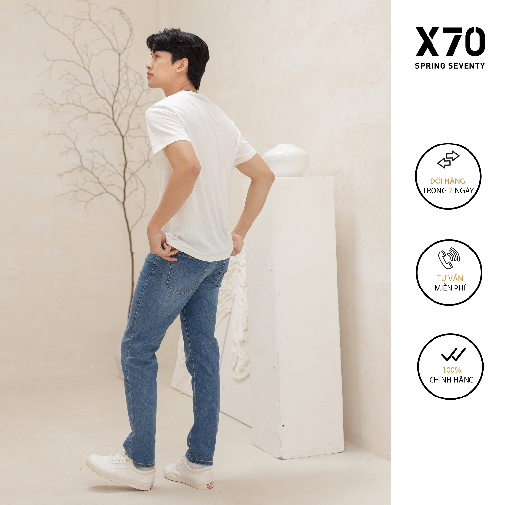 Quần Jeans Nam Mid Blue Cá Tính Lịch Lãm Thời Trang X70 - 11650017