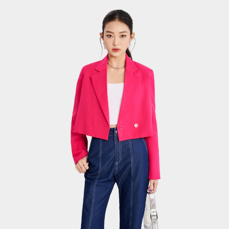 Áo blazer nữ Áo vest croptop nữ MARC FASHION tay dài cài nút cá tính dày dặn trẻ trung CBNH021323 | BigBuy360 - bigbuy360.vn