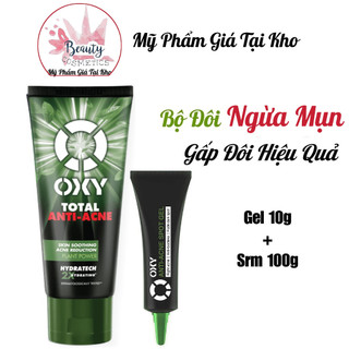 Bộ sản phẩm Oxy Ngăn Ngừa Mụn,Nhờn giúp kháng khuẩn và làm mờ thâm ANTI-ACNE (srm 100g + gel 10g)