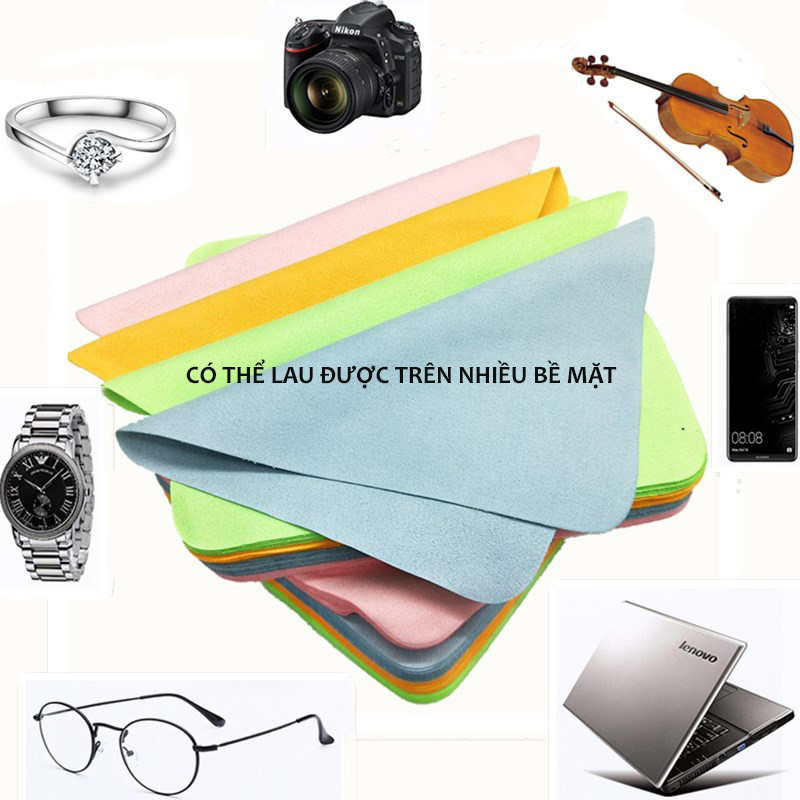 Khăn Lau Kính Cao Cấp Sợi Microfiber Lau Sạch Bui Bẩn Có thể Sử Dụng Đa Năng Cho Lens Máy Ảnh, Điện Thoại, Laptop Apk132