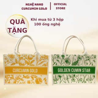  Túi tote du lịch, túi vải dù Curcumin Gold đi biển, đi học in họa tiết 2 mặt, túi xách công sở cỡ lớn