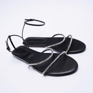 🦋TrangBi💎 [Dép lê xuất rẻ nhất shopee] Dép lê quai mảnh đính đá - Dép lê bling - Dép sandal quai mảnh ZR