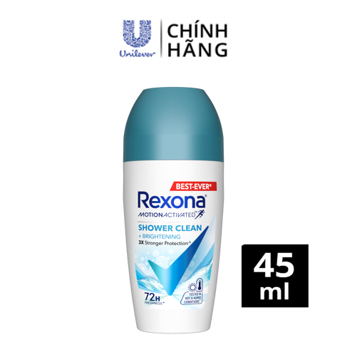 Lăn khử mùi Rexona dưỡng sáng tự nhiên, khô thoáng tối ưu dành cho nữ, 45ml