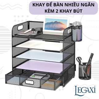  Dụng Cụ Khay Kệ Đựng Sách Tài Liệu Khung Sắt Nguyên Khối Để Bàn 3 Tầng Đa Năng 