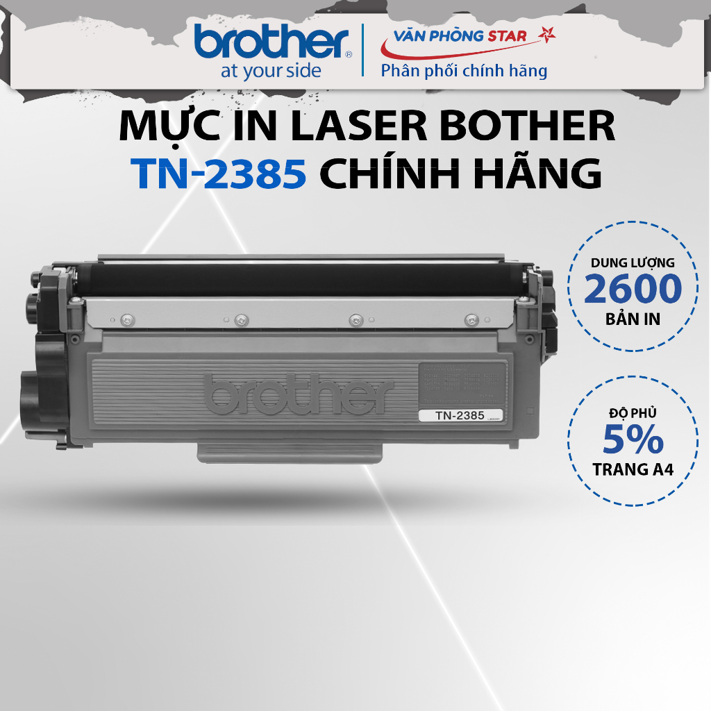 Mực in laser trắng đen Brother TN-2385 chính hãng