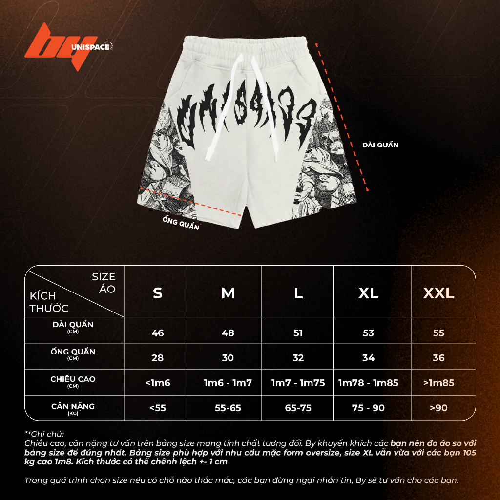 Quần Short local brand By Unispace unisex nam nữ thể thao streetwear Chaotic