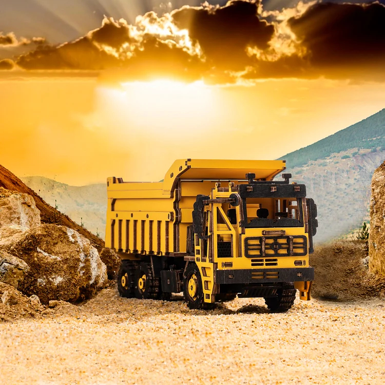 Mô Hình Đồ Chơi Lắp Ráp Gỗ 3D: Xe Ben (Dump Truck)