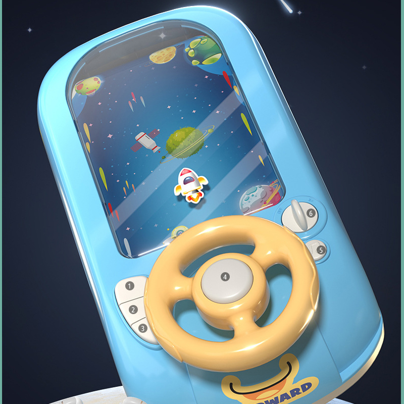 Bàn đua xe ô tô, vũ trụ kèm vô lăng cho bé. xe đồ chơi