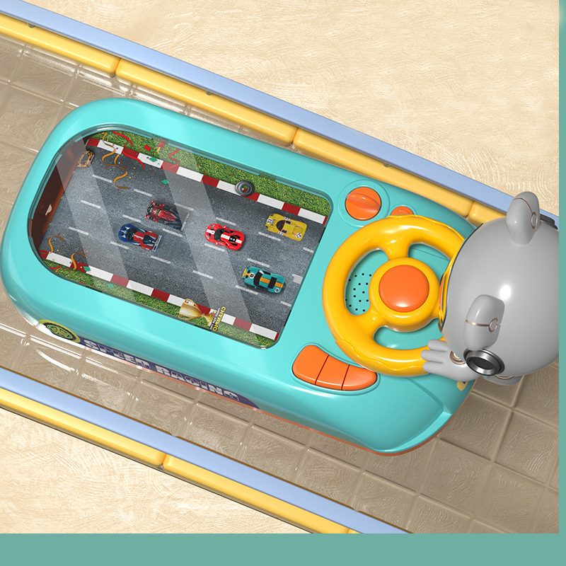 Bàn đua xe ô tô, vũ trụ kèm vô lăng cho bé. xe đồ chơi