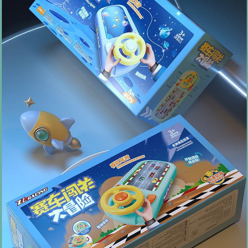 Bàn đua xe ô tô, vũ trụ kèm vô lăng cho bé. xe đồ chơi