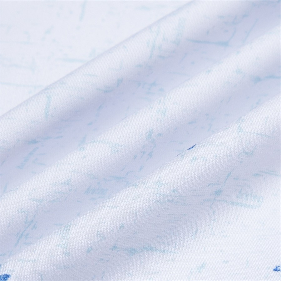 Áo sơ mi nam dài tay ARISTINO màu trắng in họa tiết xanh tinh tế, ấn tượng  - ALS09103