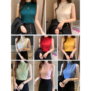 Áo len sát nách cổ 5p basic hàng QC