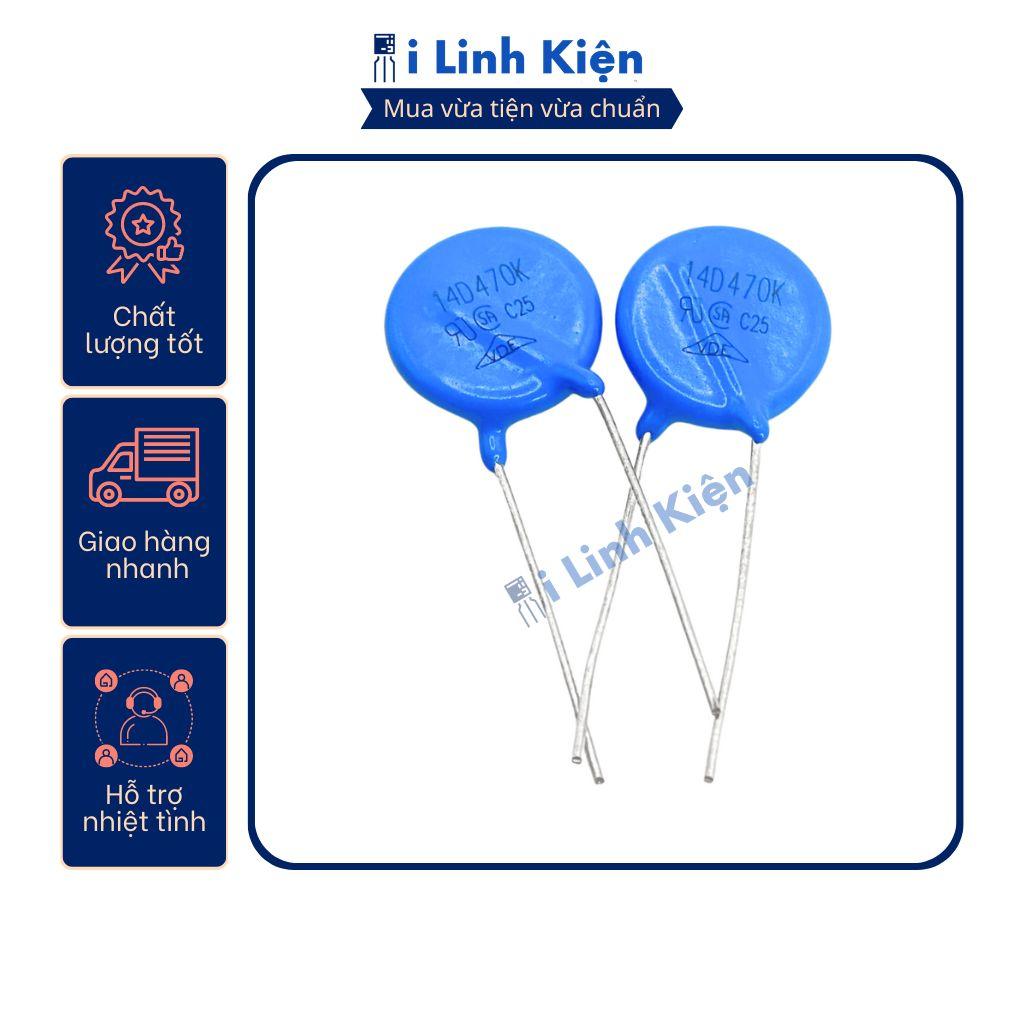 Tụ chống sét Varistor 14D201K/14D301K/14D331K/14D470K/14D471K/14D561K/14D621K/14D681K/14D821K 14mm