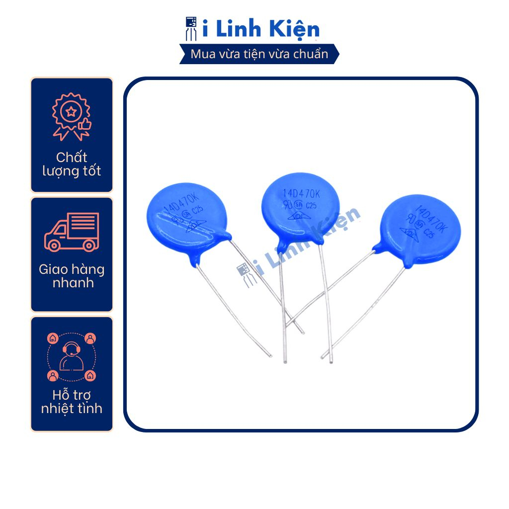 Tụ chống sét Varistor 14D201K/14D301K/14D331K/14D470K/14D471K/14D561K/14D621K/14D681K/14D821K 14mm