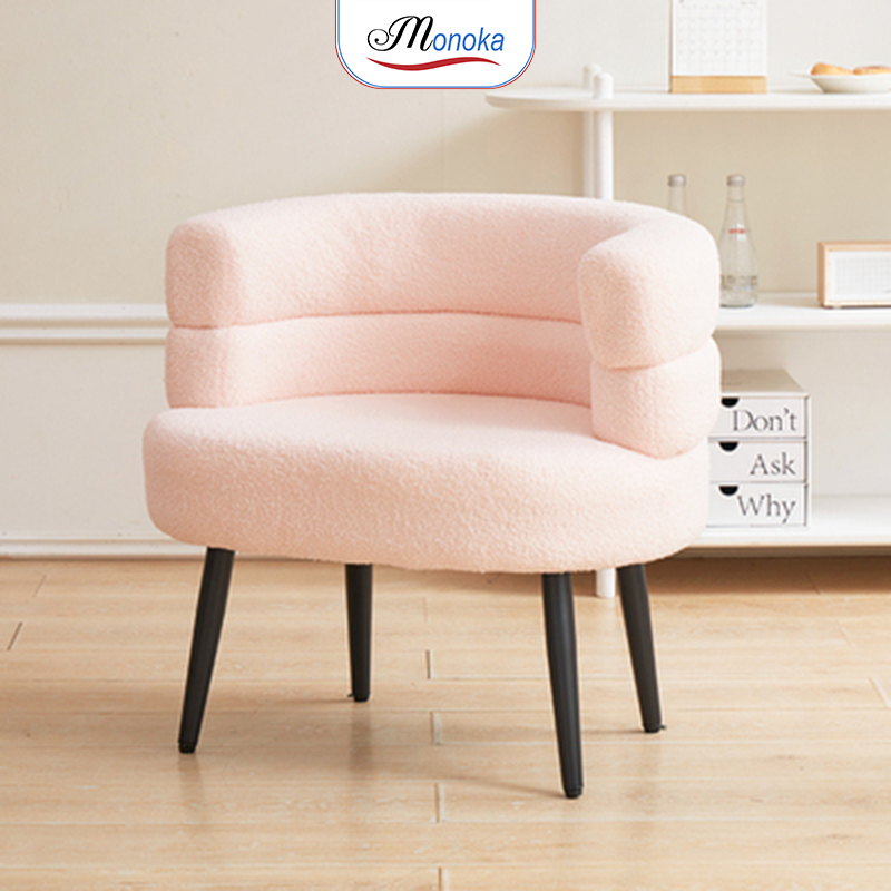 Ghế tựa sofa đa năng bọc vải lông cừu cao cấp, decor phòng đẹp thương hiệu Monoka - GC29