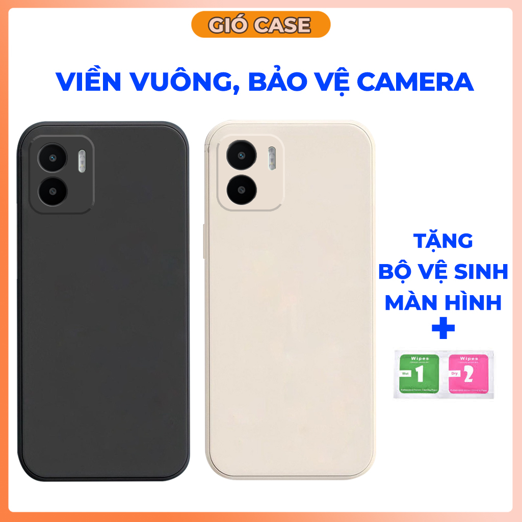 Ốp lưng Xiaomi Redmi A1, Redmi A2 cạnh vuông, viền vuông, dẻo mềm mịn