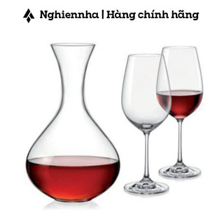 Bộ 6 ly pha lê 450ml + 1 bình thở 1500ml bohemia - madein séc , hàng chính hãng, nghiennha_99