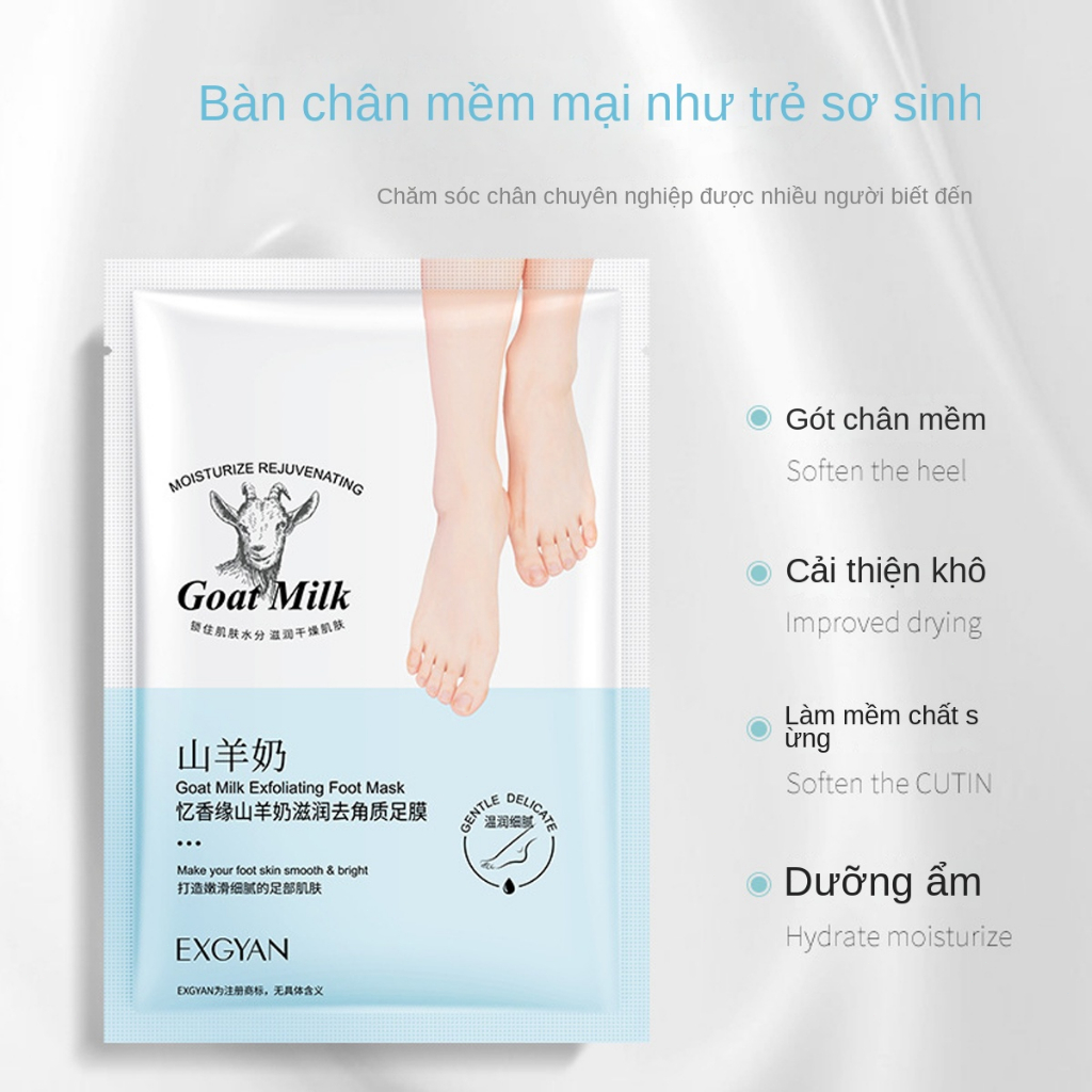Mặt Nạ Giấy Ủ Tay Chân Sữa Dê Giúp Trắng Da Giảm Thâm Giảm Nhăn Mịn Màng GOAT's Milk