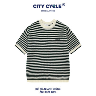Áo Thun Local Brand Striped City Cycle dệt len form rộng oversize unisex