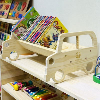 [FREE SHIP] Kệ Sách Để Bàn Hình Ô Tô 3D Bằng Gỗ Thông Giúp Tiết Kiệm Không Gian Benrikids