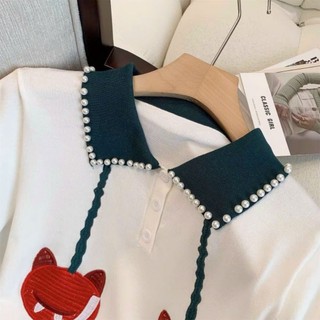 ĐẦM LEN THÊU CỔ KẾT HỘT CHÂU