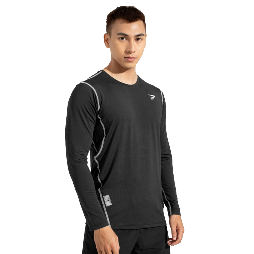 Áo giữ nhiệt thể thao nam Gấu Sport cao cấp, vải thun poly lạnh co dãn siêu tốt, form ôm slimfit - ALPHA-X TAY DÀI