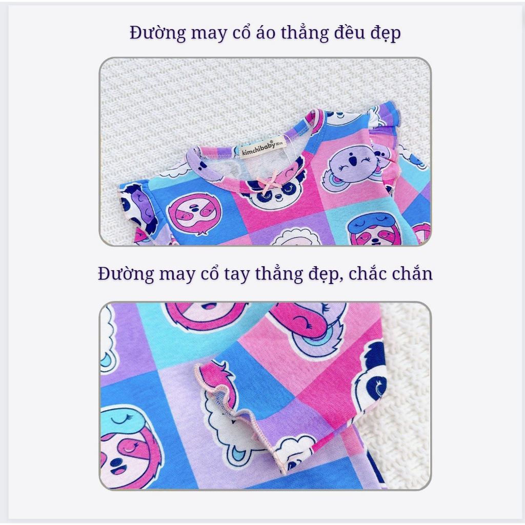 Bộ Dài Tay Cánh Tiên Bé Gái KIMCHIBABY Vải Cotton Dư Xịn Hoạ Tiết Dễ Thương, Đồ Bộ Cho Bé Mặc Thu Đông KCTD305