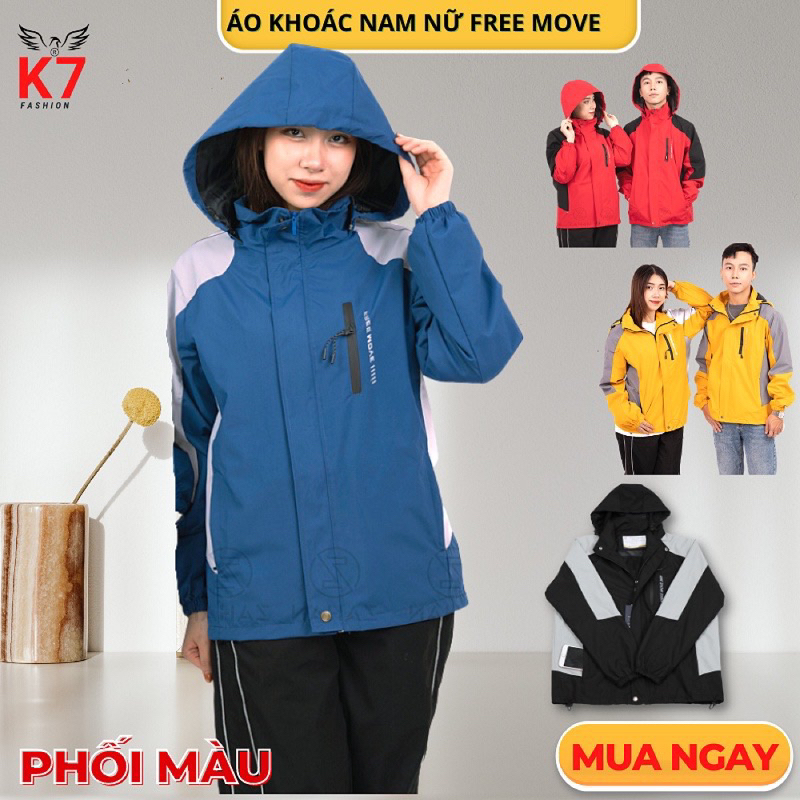 Áo khoác gió nam nữ phối màu siêu cute