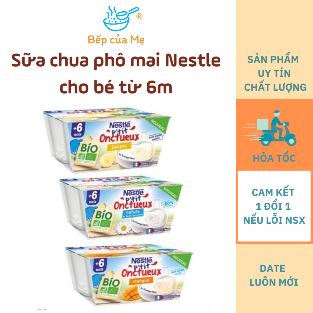 Sữa chua phô mai Nestle của Pháp thơm ngon bổ dưỡng đủ vị cho bé ăn dặm, sữa chua cho bé 6 tháng, Shop Bếp Của Mẹ