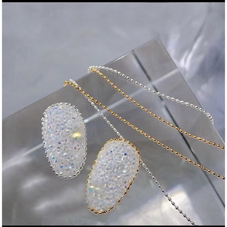 Dây xích nail màu trắng, ab làm phụ kiện nail