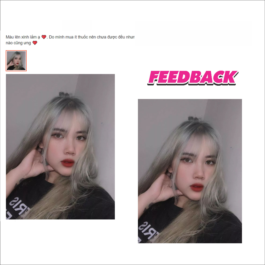 Thuốc Nhuộm Tóc Màu XÁM KHÓI cần tẩy, kem nhuộm tóc tại nhà tặng kèm găng tay, chùm đầu | TNT.HAIR