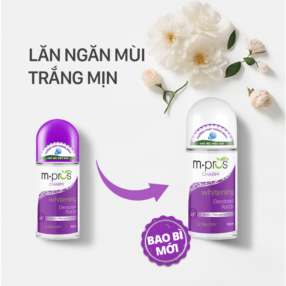 Lăn Khử Mùi - Trắng Mịn M.pros 60ml