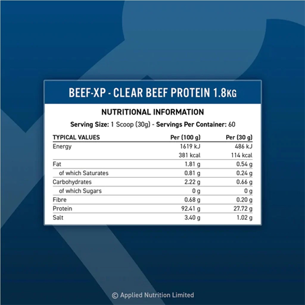 Bột protein thịt bò thủy phân Beef XP Protein Applied Nutrition phát triển cơ bắp 1.8kg