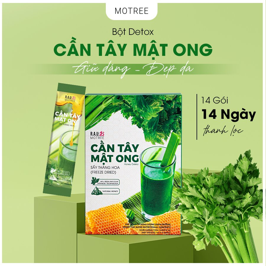 Bột Cần Tây Sấy Lạnh Motree giúp giảm cân, detox Thanh Lọc Đẹp Da Cải Thiện Tiêu Hóa TẶNG BÌNH THUỶ TINH