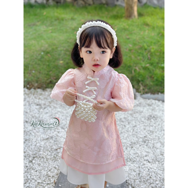 Áo dài bé gái chất liệu cao cấp -AADAN 5