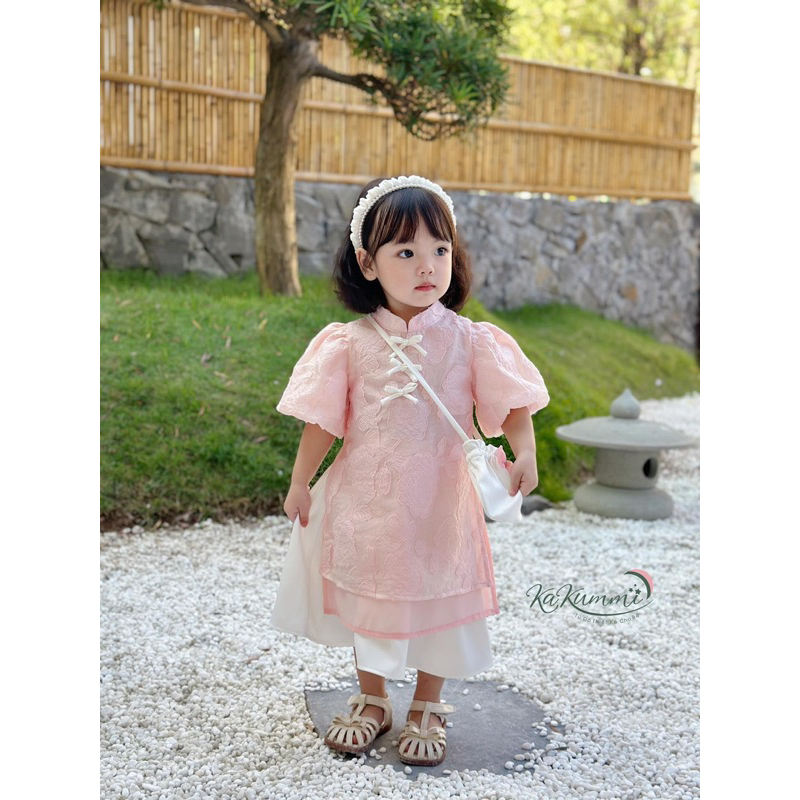 Áo dài bé gái chất liệu cao cấp -AADAN 5